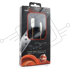 Кабель USB 2.0 Cablexpert CC-P-USBC02Gd-1.8M, AM/Type-C, серия Platinum, длина 1.8м, золотой, блистер