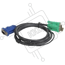 Кабель KVM ATEN 2L-5201U USB(тип А Male)+HDB15(Male) <->  SPHD15(Male) 1,2м., черный.