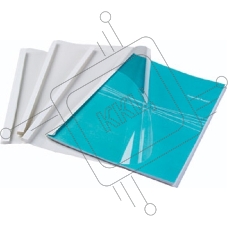 Обложки для термопереплета A4, Fellowes®, 20 мм, 50 шт., вверх - прозрачный ПВХ, низ - глянцевый белый картон