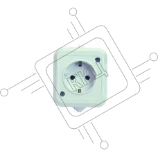 Розетка 1-м ОП 16А IP44 п/герм. с заземл. бел. Makel 18308
