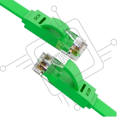 Патч-корд GCR PROF плоский прямой 7.5m, UTP медь кат.6, зеленый, 30 AWG, GCR-LNC625-7.5m, ethernet high speed 10 Гбит/с, RJ45, T568B