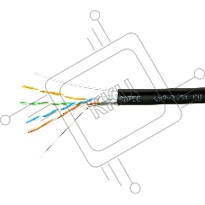 Кабель Cablexpert Россия FPC-5051E-4-CU-OUTR, FTP outdoor 4x2x0.51 на тросу, медный, кат.5e, однож., 305м, coil, черный