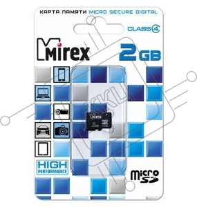 Флеш карта microSD 2GB Mirex microSDHC Class 4