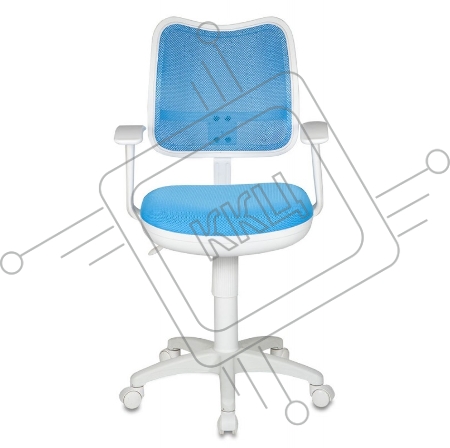 Кресло Бюрократ CH-W797/LB/TW-55 спинка сетка голубой сиденье голубой TW-55 (пластик белый)