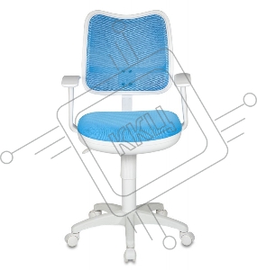 Кресло Бюрократ CH-W797/LB/TW-55 спинка сетка голубой сиденье голубой TW-55 (пластик белый)