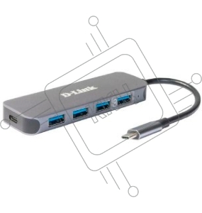 Концентратор D-Link DUB-2340/A1A с 4 портами USB 3.0 (1 порт с поддержкой режима быстрой зарядки), 1 портом USB Type-C/PD 3.0 и разъемом USB Type-C