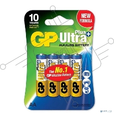 Алкалиновые батарейки c технологией G-tech GP Ultra Plus Alkaline 15А AА - 4 шт. на блистере