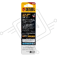 Сверло спиральное по металлу 2 х 86 мм Р6М5, Golden Tip, удлиненное, 2шт. Denzel