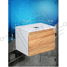 Комплект: тумба Bau Dream Blackwood 60, 1 ящик, раковина прямоугольная BAU Cerama 48х37, мрамор, смеситель Hotel Dream, нерж сталь, выпуск клик клак хром