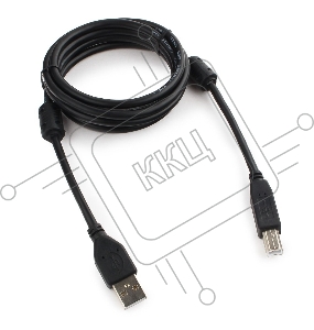 Кабель USB 2.0 Pro Cablexpert CCF2-USB2-AMBM-6, AM/BM, 1.8м, экран, 2феррит.кольца, черный, пакет