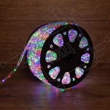 Дюралайт LED, свечение с динамикой (3W) - мульти (RYGB), 24 LED/м, бухта 100м
