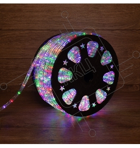 Дюралайт LED, свечение с динамикой (3W) - мульти (RYGB), 24 LED/м, бухта 100м