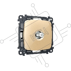 Комплект механизма TV розетки SAT 5-2400MHz 3.5dB OMEGA Шампань QUANT (OP6130, VM215) MO613050
