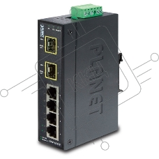 Коммутатор для монтажа в DIN рейку ISW-621TF IP30 Slim Type 4-Port Industrial Ethernet Switch + 2-Port SFP Fiber (-40 - 75 C)