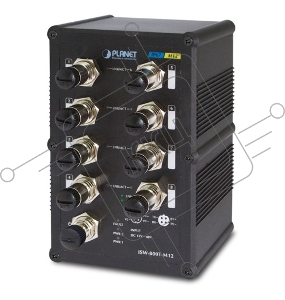 Индустриальный IP67 коммутатор ISW-800T-M12, 8-Port 10/100Mbps M12 Fast Ethernet Switch (-40 to 75 degree C)