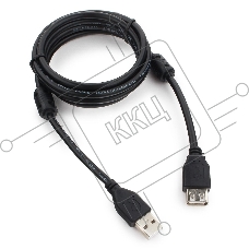 Кабель Cablexpert  USB2.0 Pro CCF2-USB2-AMAF-6, AM/AF, 1.8м, экран, 2феррит.кольца, черный, пакет