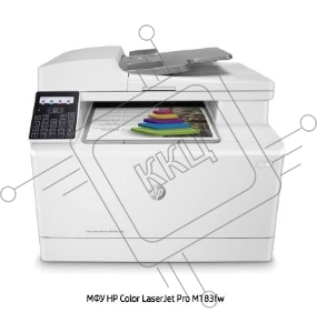 МФУ лазерный HP Color LaserJet Pro M183fw (7KW56A), (цветной, A4, принте/копир/сканер/факс, 600dpi, 16ppm, 256+128Mb, ADF35, WiFi, Lan, USB)