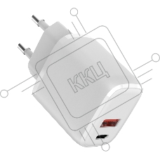 Сетевое зарядное устройство USB QC (20W) + Type C PD (20W), белый Rexant