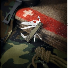 Нож перочинный Victorinox Military (0.8461.MWCH) 111мм 10функций зеленый/черный карт.коробка
