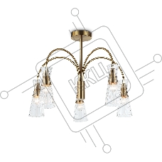 Люстра Ambrella light LH55701/5 BS/CL латунь/прозрачный E14*5 max 40W D600*440