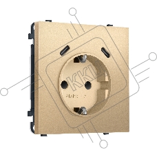 Комплект механизма электрической розетки SIGMA Золото Мягкое касание 2USB С+C 20W (быст. зар.) с/з с/ш 16A-250V QUANT PRO (SP8905, PR165)