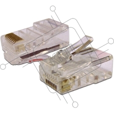 Коннектор RJ45 UTP 8P8C, универсальный, со вставкой, cat.5e, 100 шт.