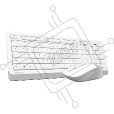 Клавиатура + мышь A4 Fstyler FG1010 клав:белый/серый мышь:белый/серый USB беспроводная Multimedia