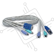 Кабель КВМ 1.8м Переключатель KVM TRENDNet TK-C06, папа-папа {клав.(PS/2),мышь (PS/2), DB15 п, 1.8 m}