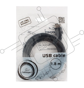 Кабель Cablexpert  USB2.0 Pro CCF2-USB2-AMAF-6, AM/AF, 1.8м, экран, 2феррит.кольца, черный, пакет
