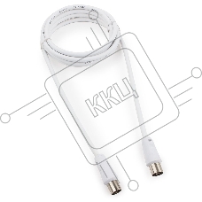 Кабель телевизионный Cablexpert CCV-515-W, Coaxial M/F, белый, 1.8м