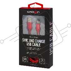 Кабель Crown USB - microUSB CMCU-3072M red