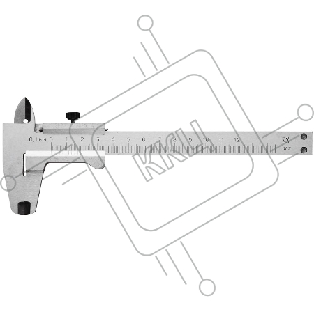 Штангенциркуль 3445-125 металлический тип 1, класс точности 2, 125мм, шаг 0,1мм