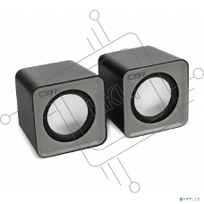 Акустическая система 2.0 CBR CMS 90 Grey, питание USB, 2х3 Вт (6 Вт RMS), материал корпуса пластик, 3.5 мм линейный стереовход, регул. громк., длина кабеля 1 м, цвет серый