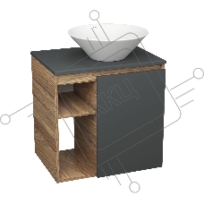 Тумба Bau Dream Blackwood 60 правая, графит, раковина BAU Dream D43