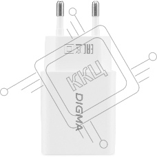 Сетевое зарядное устройство Digma DGW2D 20W 3A+1A (PD+QC) USB-C/USB-A универсальное белый
