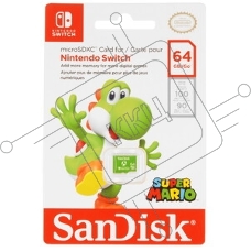 Флеш карта microSD 64GB SanDisk microSDXC Class 10 UHS-I A1 C10 V30 U3 for Nintendo Switch 100MB/s