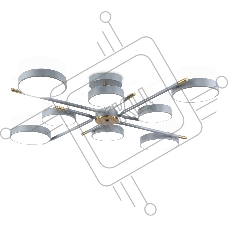 Люстра светодиодная на штанге Ambrella light FL516339/8 GR/CP серый/медь 120W 3000-6000K D850*170 (без ПДУ)