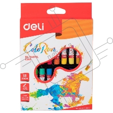 Масляная пастель Deli ColoRun EC20210 18 цветов, картонная коробка с европодвесом