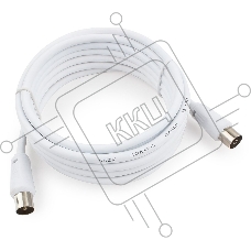 Кабель телевизионный Cablexpert CCV-515-W-3M, Coaxial M/F, белый, 3м