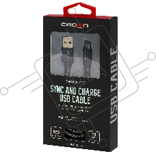 Кабель Crown USB - microUSB CMCU-3072M черный