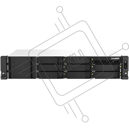 Сетевое хранилище SMB QNAP TS-873AeU-RP-4G NAS 8 HDD trays, 2x 2.5 GbE. 64-bit 4-core AMD V1500B 2,2 GHz, 4 GB. RAM (1*4 GB) up to 32GB (2*16 GB), 2 x M2 2280 (PCIe Gen3 x 1), 2xPSU W/o rail kit RAIL-B02