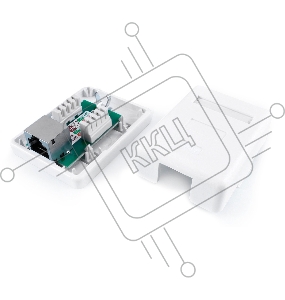 Розетка компьютерная Hyperline SB1-1-8P8C-C6-SH-WH RJ-45(8P8C), категория 6, экранированная, одинарная, внешняя, Dual IDC