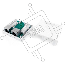 Розетка компьютерная Hyperline, 2x RJ45, кат. 6, экр., 26х62,3 мм (ВхШ), цвет: белый, (SB1-2-8P8C-C6-SH-WH)