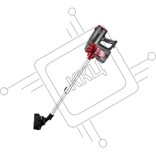 Пылесос вертикальный Centek CT-2561 красный/черный, питание от сети, 150 Вт, уборка сухая, пылесборник 0.5 л