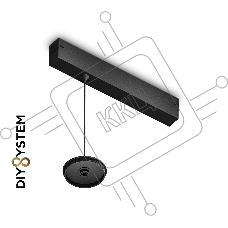 Крепеж трековый подвесной для корпуса DIY D70mm 240*42*25 H1500 BK черный