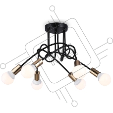 Светильник Ambrella light TR80419/6 BK/GD черный/золото E27/6 max 60W D690*370