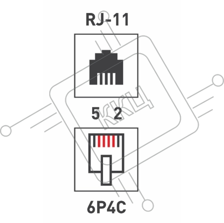 Rexant Телефонный тройник RJ-14(6P4C) (штекер - 3 гнезда)