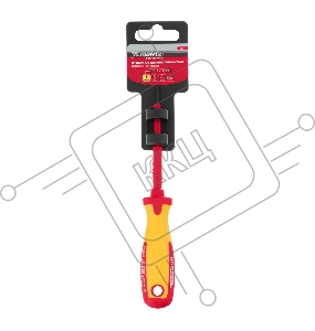 Отвертка Insulated, SL3,0 x 80 мм, CrMo, до 1000 В, двухкомп. рукоятка// Matrix