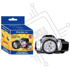 Фонарь ULTRAFLASH LED5351  налобн металлик 7led 3 реж 3xr03 пласт коробка