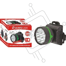 Фонарь налобный 909LED7 (7LED 1 режим; 3хR6 черн.) Ultraflash 11782
